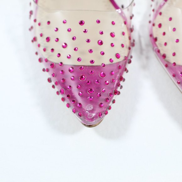 BP Women's Studded Pointed Toe Transparent Pumps - Pink 8.5M - Picture 4 of 6